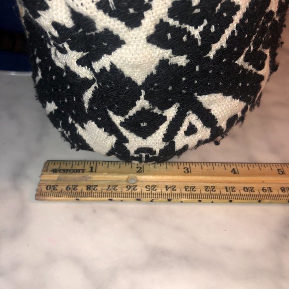 Shoulder Purse Tote Bag Large Jacquard Woven Bohemiam Black White Neutral NWOT - Picture 5 of 11